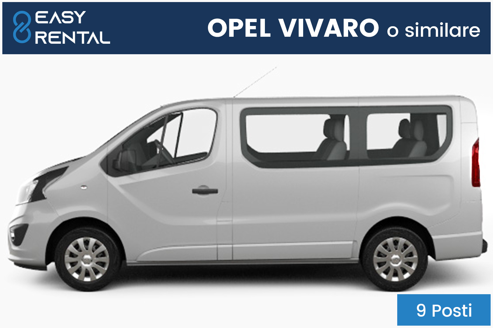 Opel Vivaro noleggio breve termine veicoli 9 posti passeggeri Verona e provincia